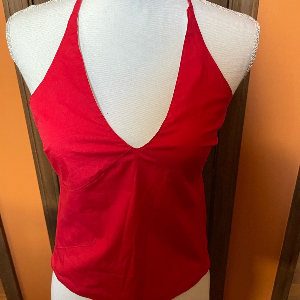 Kitchen orangetop with the zipper on the side , both sides could be dressed